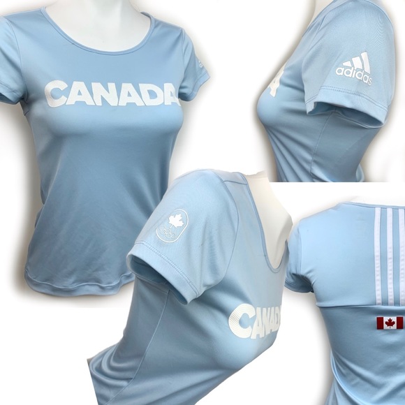 adidas Tops - ADIDAS Baby Blue Canada Olympic Sport T Shirt M